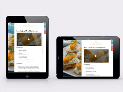 Pinar Delicious app clean delicious food ipad meal menu minimal multiscreen typography video web app