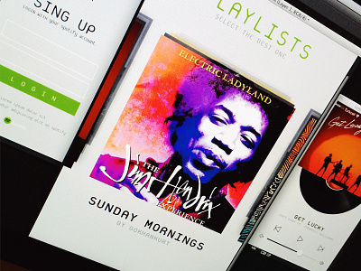 Plylist Music Player cover ios iphone login music player playlist splash typography vinyl