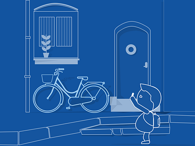 Street bicycle bike drawing home illustration street window