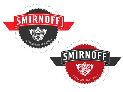 Smirnoff Extraordinary Badge color lavel typography vintage