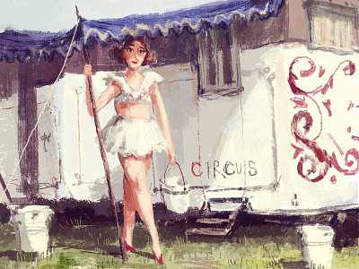 CircusGirlSketch animation bookillustration characterdesign digital painting graphic novel illustration story illustration story telling visual development