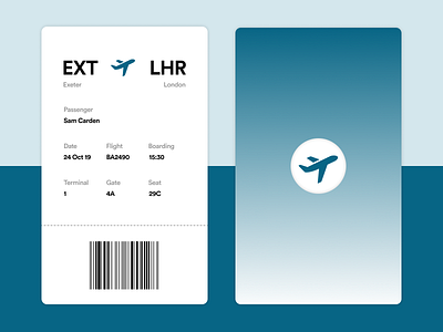 Minimal Boarding Pass (Daily UI 024)