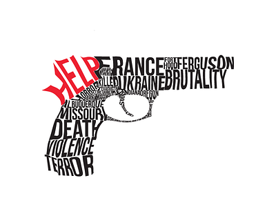 Typography Gun design gun violence text typography