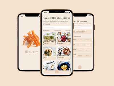 Day by day - Mobile app app beige concept design e commerce ecology food graphic design green grocery interaction interface minimalism mobile nature product store ui