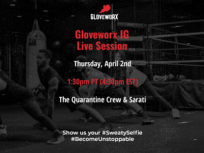 GLOVEWORK LIVEWORKOUT PROMO branding design graphic design instagram promo