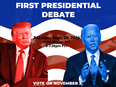 First Presidential Debate Flyer campaign design flyer design graphic design president presidential election voting