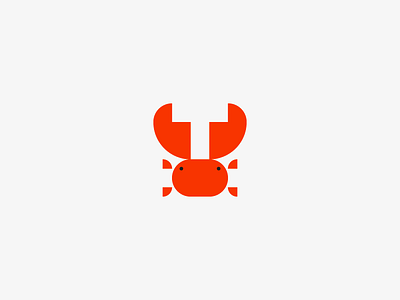 T crab design icon letter logo t