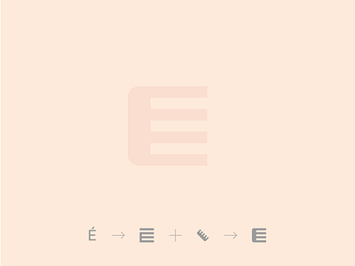 E + Comb comb e letter logo logotype minimal minimalism