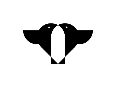 Loving birds bird logo love minimalistic
