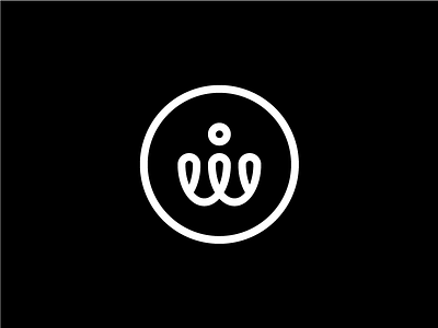 W (wired) + I badge design logo minimal minimalistic monogram