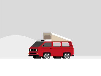 VW T3 camper camper van illustration minimalistic minimalistic design t3 van volkswagen vw vw van westfalia