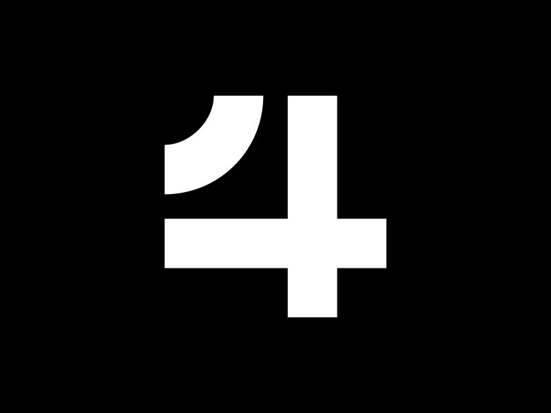 4 — 36 Days Of Type isotype brand icon 36daysoftype-4 36days-4 36daysoftype minimalism illustration simple mark design minimalistic minimal monogram letter logotype logo number type 4