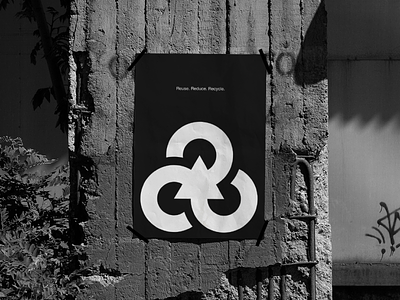 Recycle Symbol — Poster design icon illustration isotype logo logodesign logotype mark minimal minimalism minimalist minimalistic recycle redesign sign simple symbol