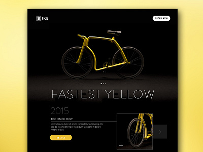 The yellow one bike black interface landingpage one page ui user experience web website yellow