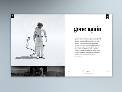 Interactive journalism article bookmark interface ipad magazine psd science screendesign spaceman ux web