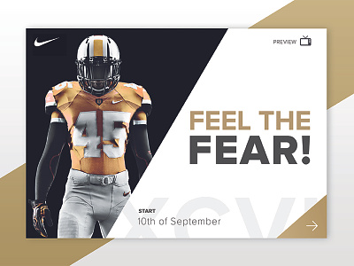 Feel The Fear 2015 football gold interaction interface nfl nike preview psd season sports web