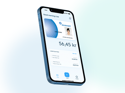 Travel card - Rejsekort app card concept interface mvp ui ux