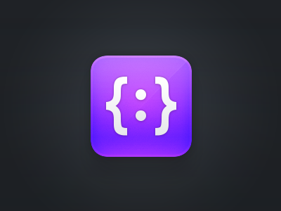 Curly braces gisthero icon ipad app purple