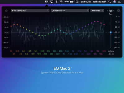 Mac Equalizer App dark ui equalizer macos app spectrum