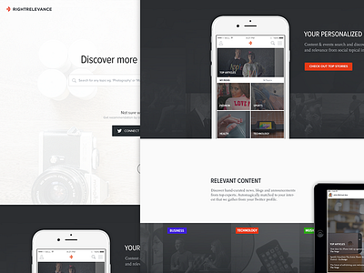 Landing page iteration n grey orange rightrelevance white