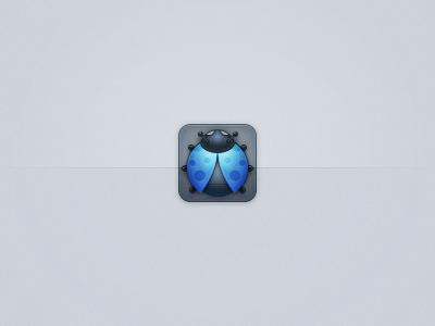 App icon concept blue bug grey icon