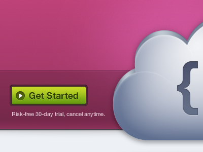 Get Started Cloud cloud green grey pink website