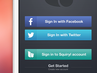 Sign In buttons buttons dark gray ios app turquoise