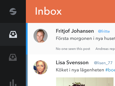 SS Inbox avatar dashboard flat icons lj system orange sidebar smartcms smartsocial