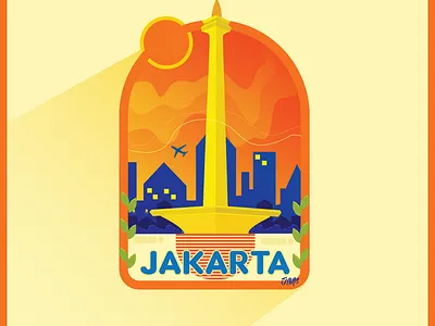 Monas Jakarta , Indonesia city illustration design illustration vector