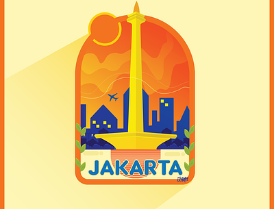 Monas Jakarta , Indonesia city illustration design illustration vector
