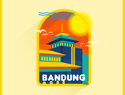 Bandung indonesia branding city city illustration flat illustration illustrator vector