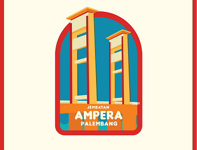 Jembatan Ampera ( Palembang ) branding city illustration design flat icon design illustration illustrator vector