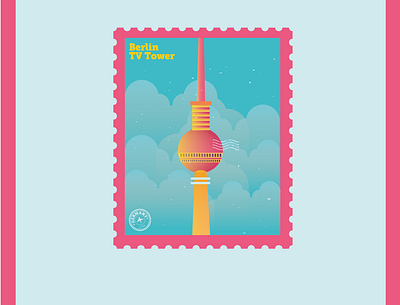 Berlin TV Tower branding city city illustration design flat icon design illustration illustrator logo vector