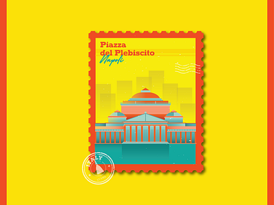 Piaza del Plebiscito Napoly branding city city illustration design flat icon design illustration illustrator italy logo vector