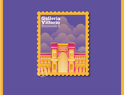 Galleria Vittprio Emanuele II branding city city illustration design flat icon design illustration illustrator italy logo vector