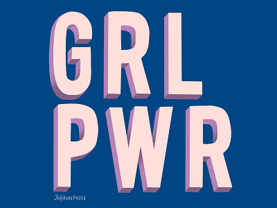 GRL PWR design hand lettering illustration typography