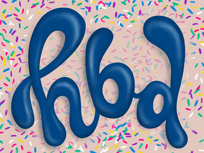 HBD branding design hand lettering illustration typography