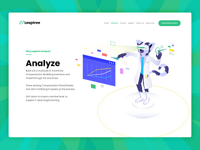 Leaptree - analyze branding character character design illustration lemur logo design website