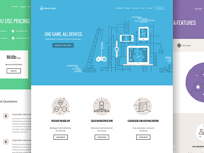 Heroic Labs Website devices game games heroic labs icons illustration marketing website