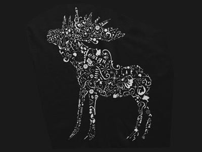 Moose Illustration black