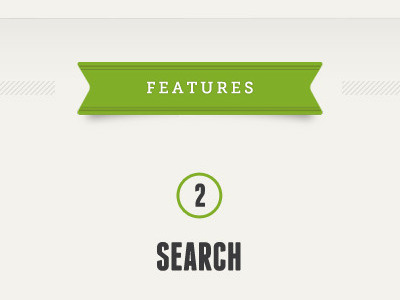 Features Ribbon and Search 2 app green ribbon search