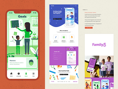 Portfolio update - Family5 app branding design illustration typography ui vector web website