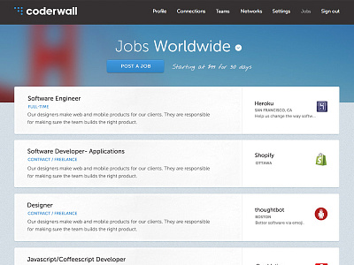 Jobs coderwall job jobs texture ui web design
