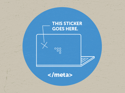 Sticker illustration laptop meta sticker