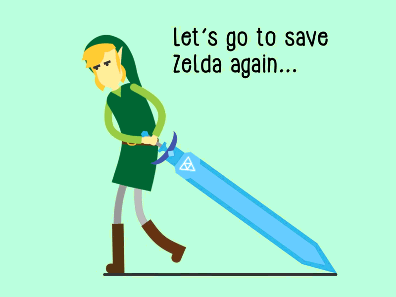 Link Walk Cycle (Zelda) 2d art 2danimation after effects aftereffects animation loop motion design motiongraphics walkcycle