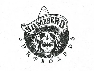 Sombrero Surfboards Logo design logo skull sombrero surf