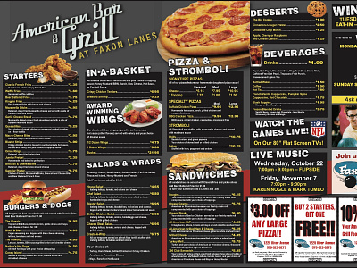 Faxon Bowling Menu