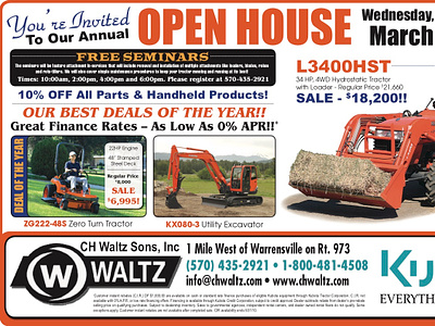 Ch Waltz Ad advertisement design open house tractor