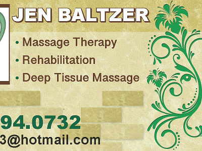 Jen Baltzer Card business card design massage