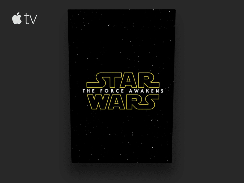 Apple TV — Star Wars Poster animated apple gif interaction movie parallax poster star stars tv ux wars